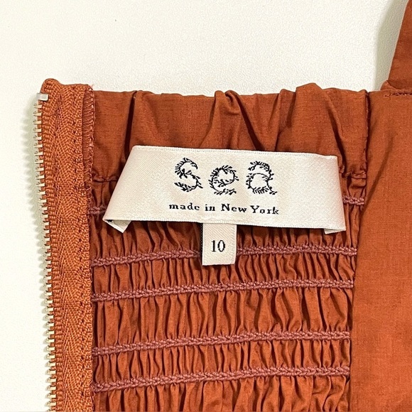 Sea New York Leia Ruffle Peplum Waist Wide Leg Crop Jumpsuit Rust 10 - Picture 13 of 15